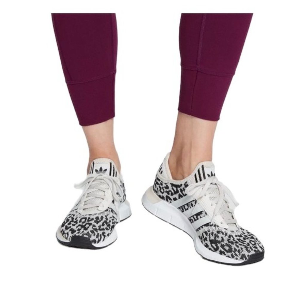 adidas Women's Leopard Print Black and White Sneakers